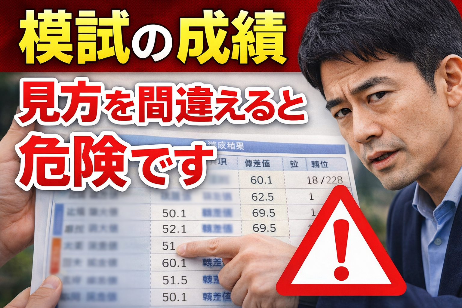 模試の成績、見方を間違えると危険です