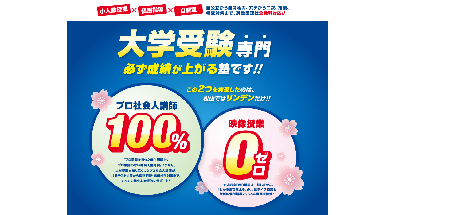 大学受験専門・必ず成績が上がる塾です！